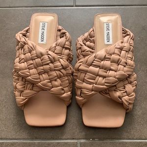 Tan Steve Madden Slides